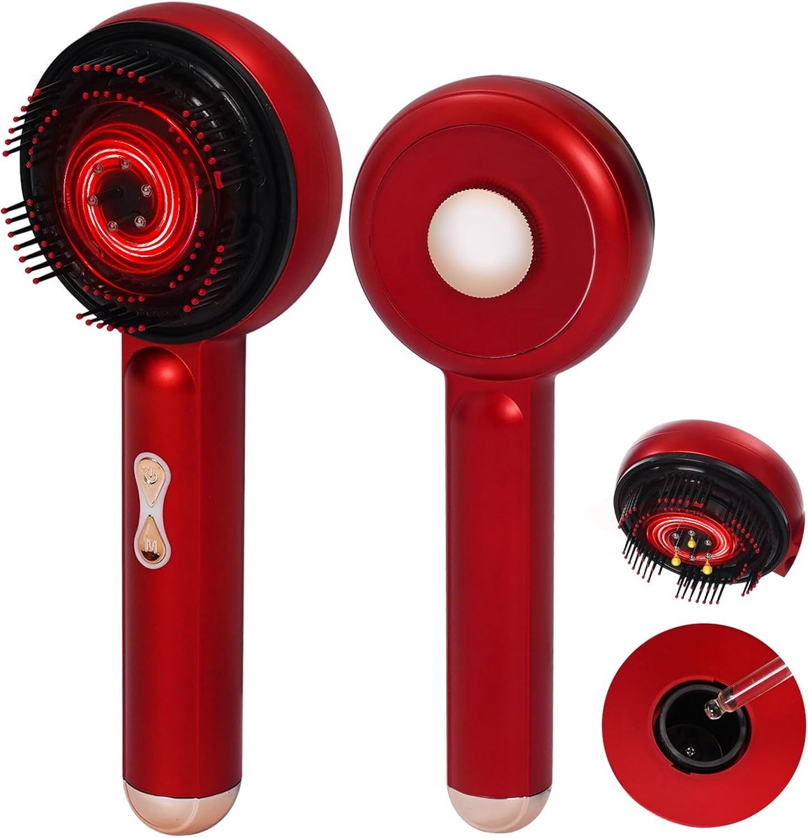Thijox - Elektrisch Hoofdmassageapparaat 3-in-1 met Rood Licht, Hoofdmassageborstel voor Haarverzorging en Ontspanning, Ideaal Cadeau voor Dames en He