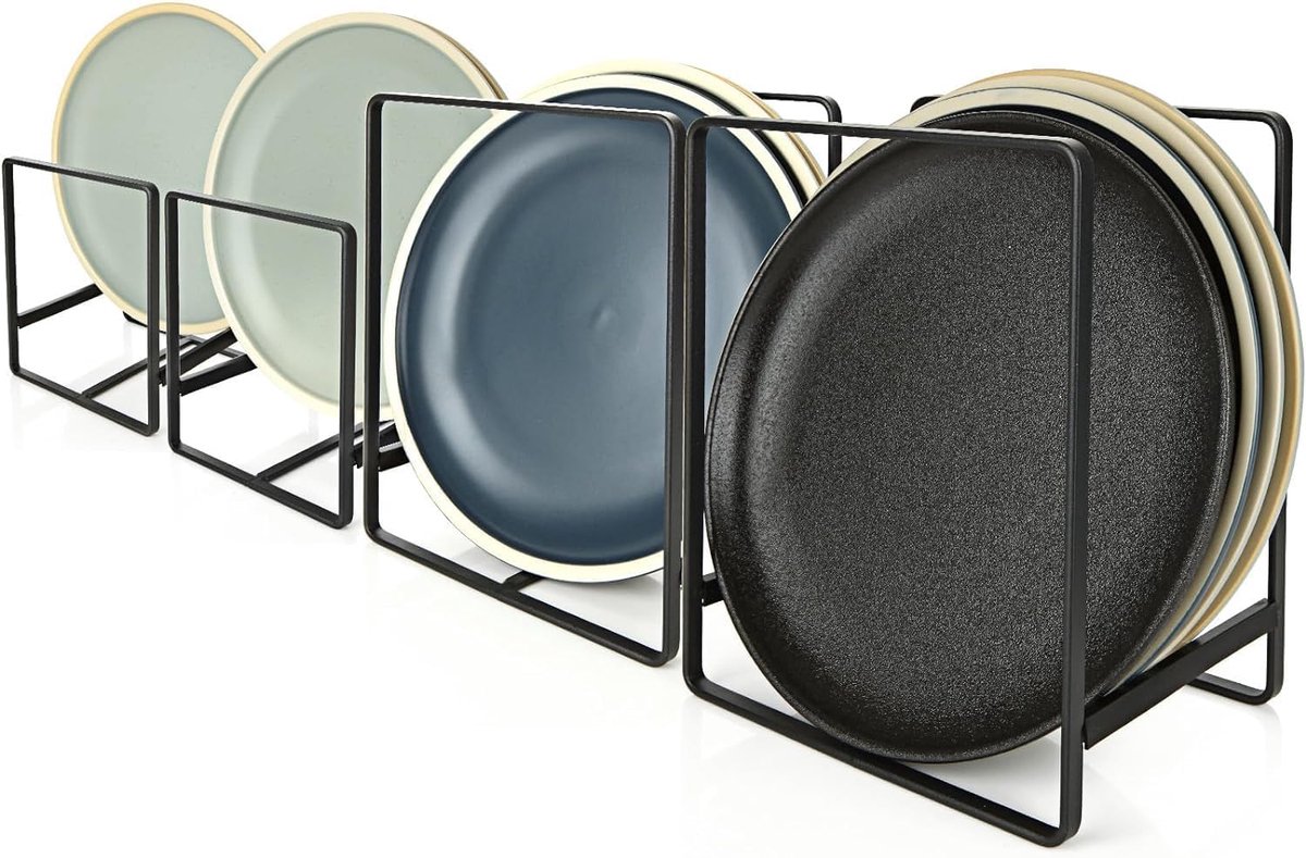 SnelShoppen - Dish Drainer Set 4 Delig, Opvouwbare Afwasrek met Siliconen Mat, Zwart voor Borden, Kommen en Bestek, Ideaal voor Keuken, Kamperen en Fe