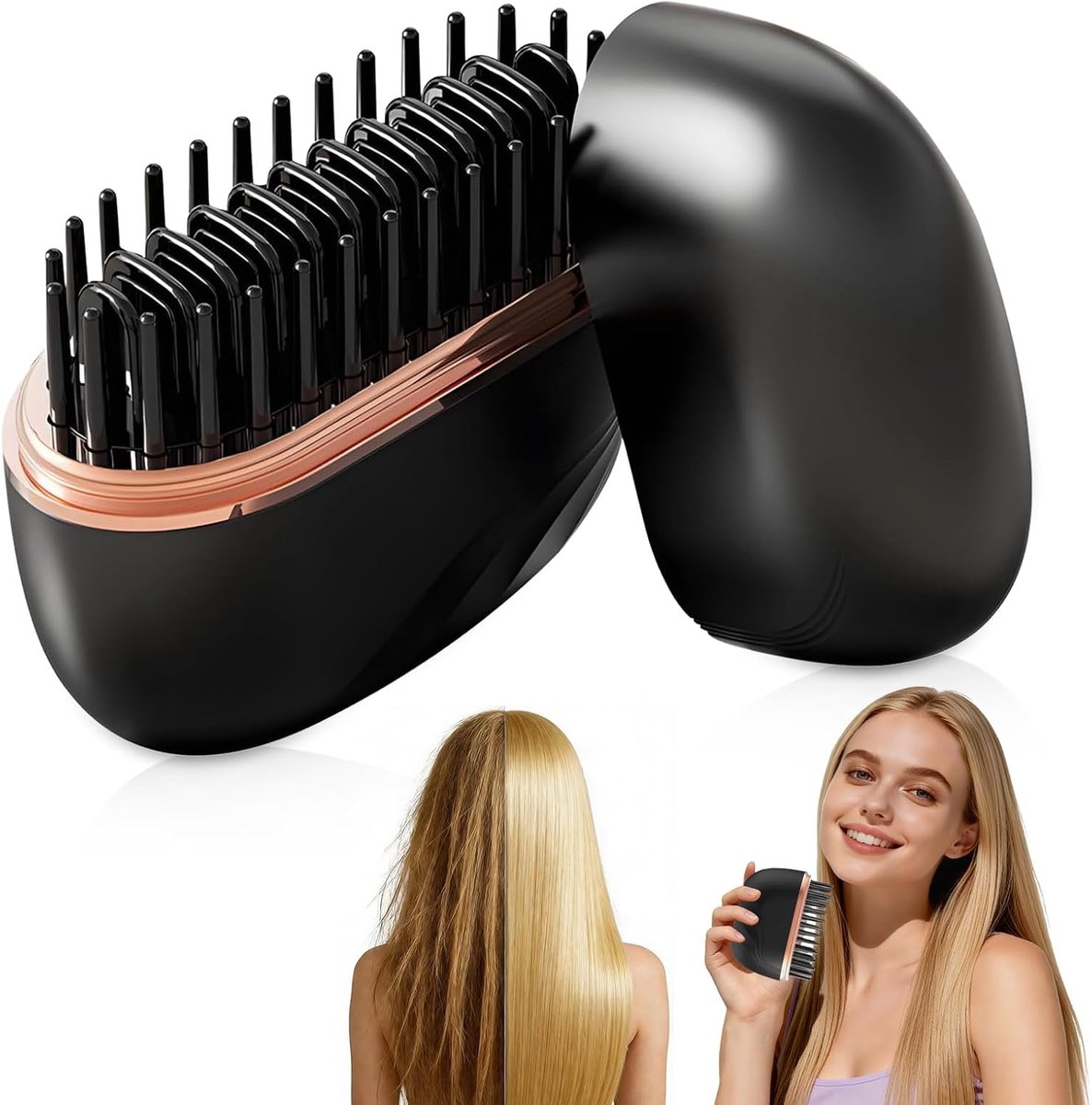 Thijox - Draadloze Mini-Stijltang voor Draagbare Haarstyling, 3 Temperatuurniveaus, Opwarmtijd 30 Seconden, Perfect voor Kinderen en Reizen, Zwart