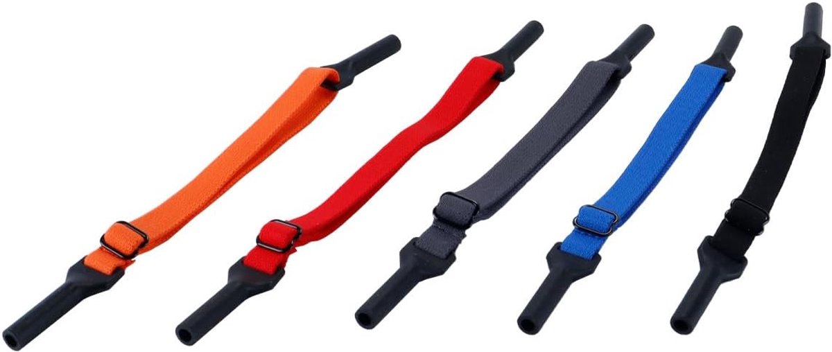 Thijox - 5 Verstelbare Brillenbandjes - Kleurige Elastische Antislipkoord - Universele Brillenkoord voor Volwassenen en Kinderen - Ideaal voor Sport,