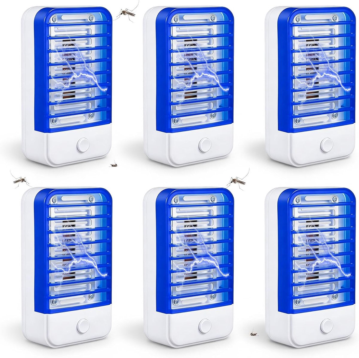 Thijox - 6 Stuks Elektrische Muggenlamp - UV-Licht Insectenverdelger voor Binnen - Chemievrij, Geurloos, Geschikt voor Keuken, Slaapkamer, Kantoor en