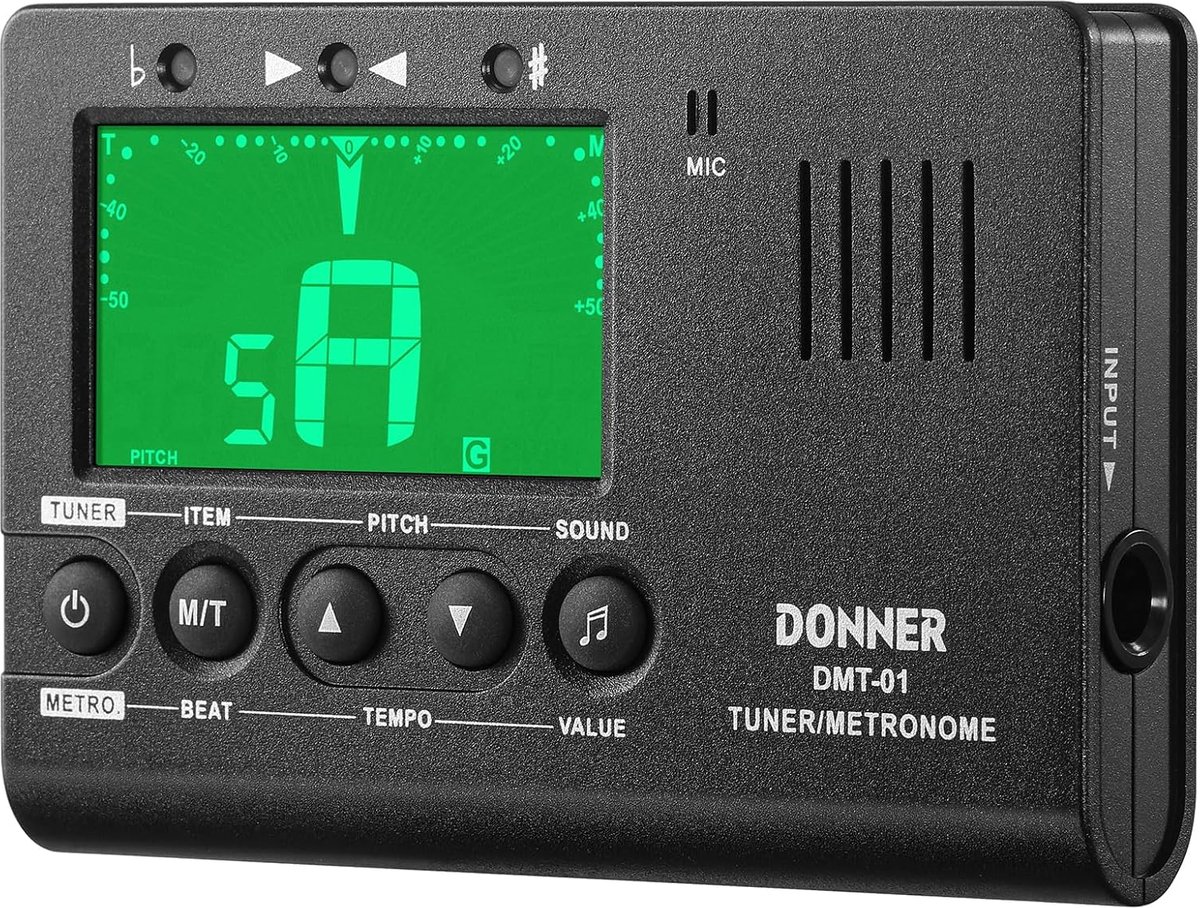 Thijox - 3-in-1 Digitale Metronoom Tuner voor Gitaar, Bas, Viool, Ukelele, Trompet, Klarinet & Fluit - DMT-01 Met Tuning Bereik A0-C8, Nauwkeurigheid