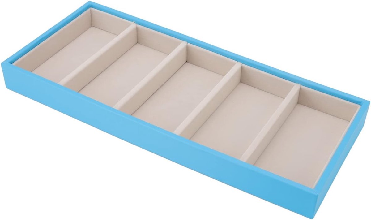 Multifunctioneel Brillenetui met 5 Rasters voor Zonnebrillen en Brillen, Ruimtebesparend en Perfect voor Opbergen (Lichtblauw)