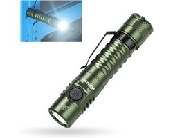 Thijox - Wurkkos FC11C Mini LED-zaklamp, 1300 Lumen, USB-oplaadbaar, IP67, Tactische Kampeerzaklamp, Groen, CRI 90, Voor Wandelen, Vissen, Jagen, Outd