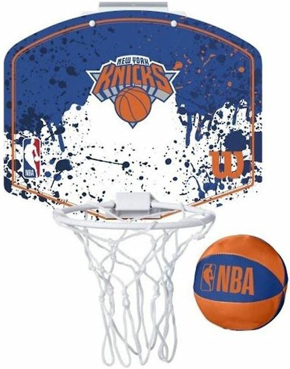 Thijox - Mini Basketbal Hoop New York Knicks - Binnen Basketballen - Deur Bevestiging - Perfect voor Kinderen en Volwassenen - Sport Accessoire voor F