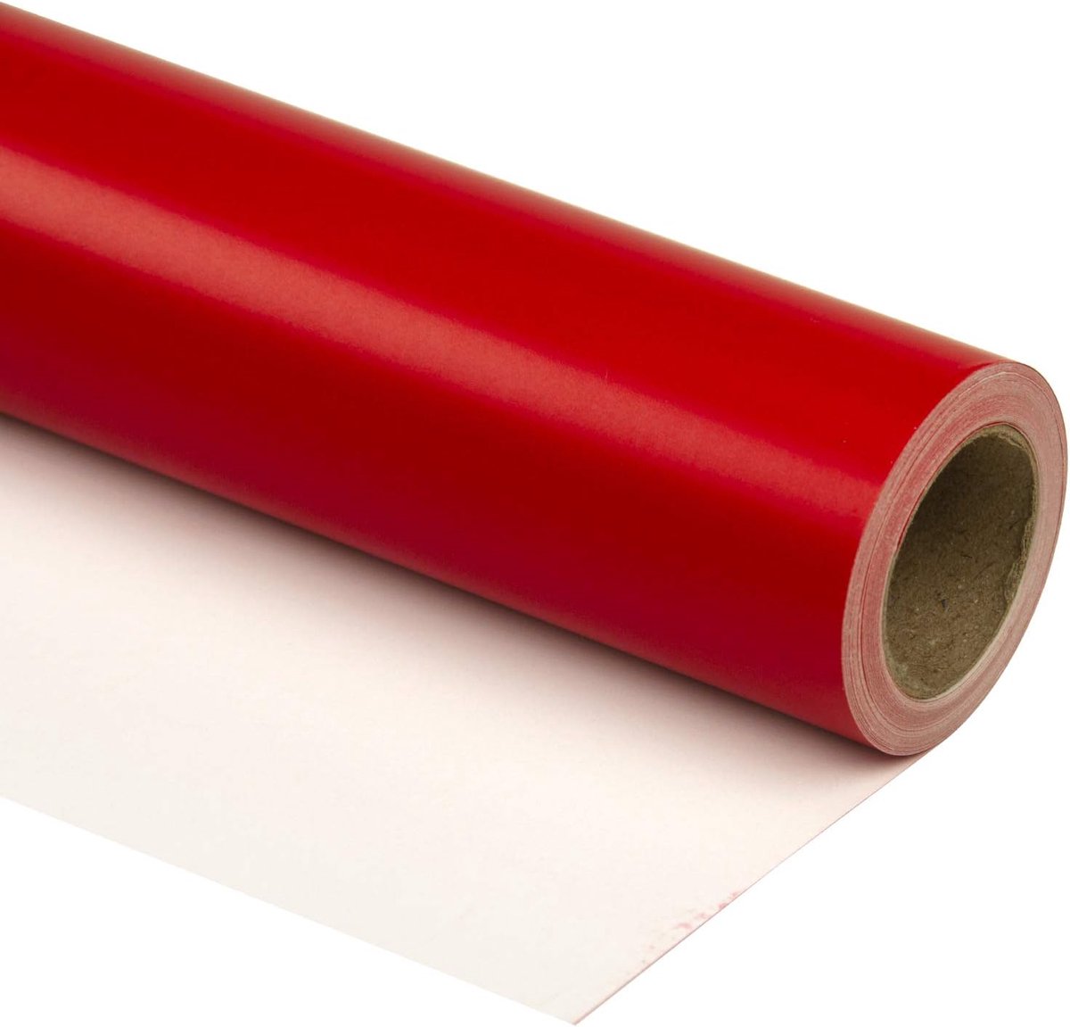 Thijox - Rood glanzend inpakpapier mini-rol 44,5 cm x 10 m - hoogwaardig cadeaupapier voor bruiloft, verjaardag, douche, vakantiegeschenken, effen kle