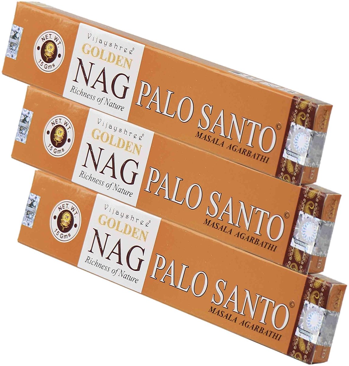 Dailygoods- Wierookstokjes 45 g - Golden Nag Palo Santo - Handgerold - Aromatisch - Masala-kwaliteit - Geschikt voor meditatie - Wierook