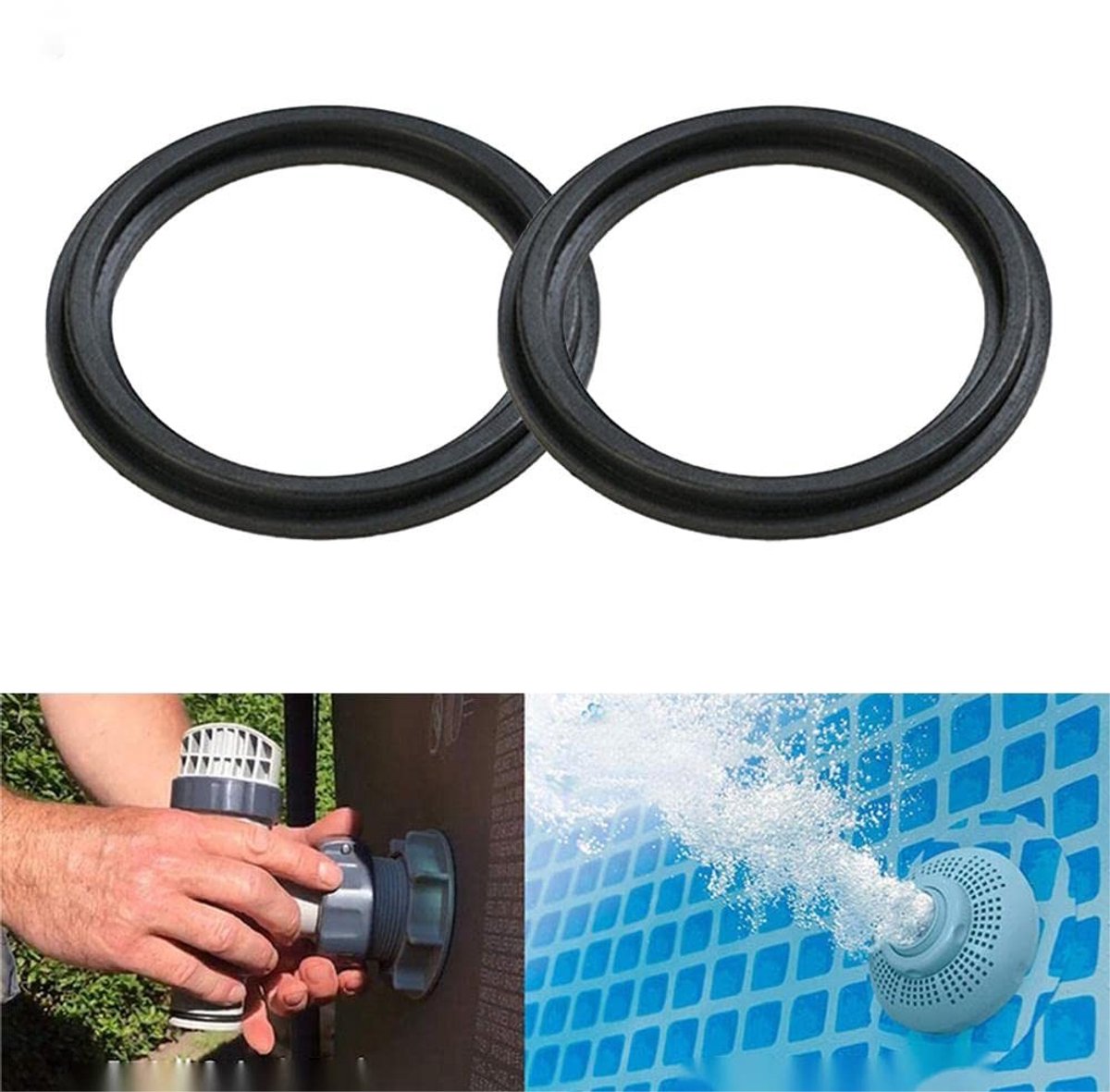 Dailygoods- Afdichting Hoogwaardige Kwaliteit - Afdichtingskit - Rubberafdichting - Vervangingsonderdelen - 2 Stuks - Voor Intex 10745 - Zwembadafdichting