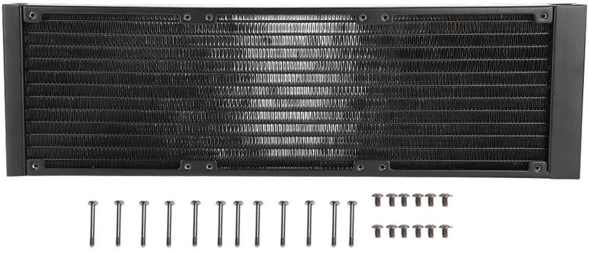 Dailygoods- Radiator 360 mm - PC Warmtewisselaar - 12 Buizen - Eenvoudige Installatie - Aluminium - G1/4 Schroefdraad - Waterkoeler