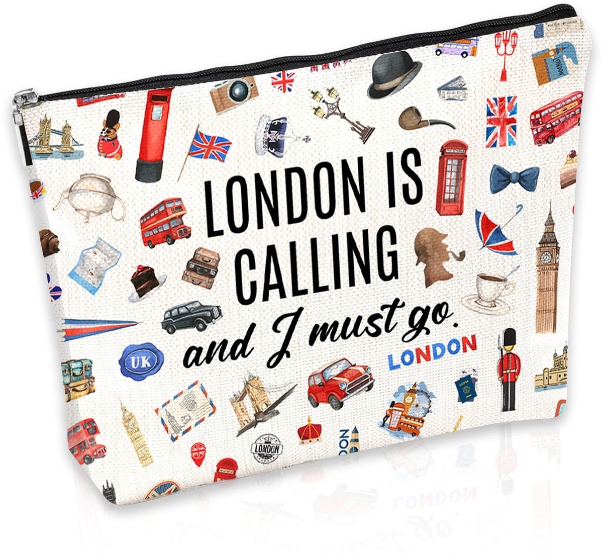 Dailygoods - Make -uptas voor Britse souvenirs geschenken | Reisgeschenken voor vrouwen | Souvenir -geschenken uit het VK | Cosmetische tassen voor vrouwen Friend Gifts (Londen)