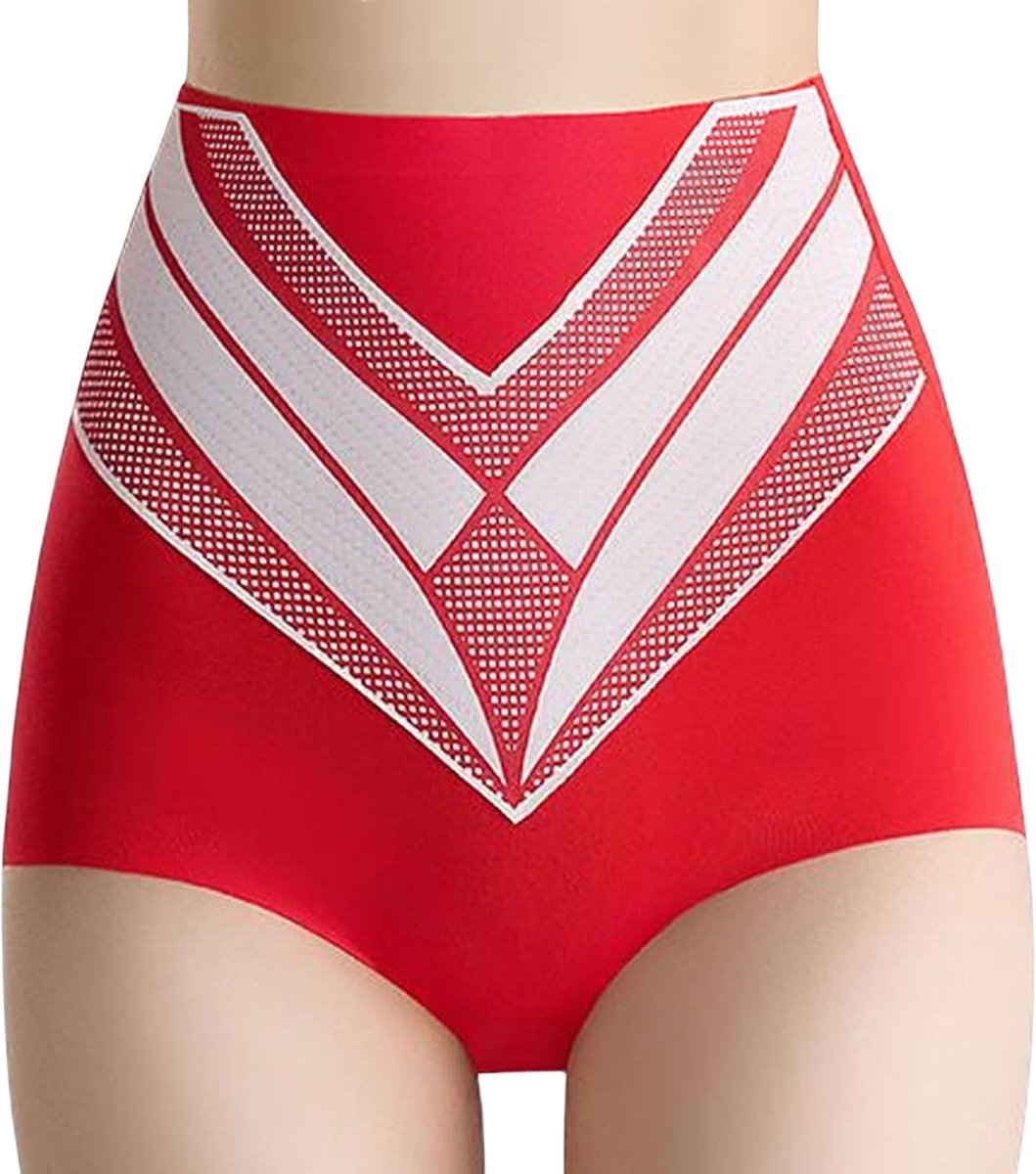 Hoogwaardige Titanium Shaping Shorts voor Medische Buikcontrole, Hoge Taille, Yoga Knickers van Katoen voor Dames, Rood, XXL