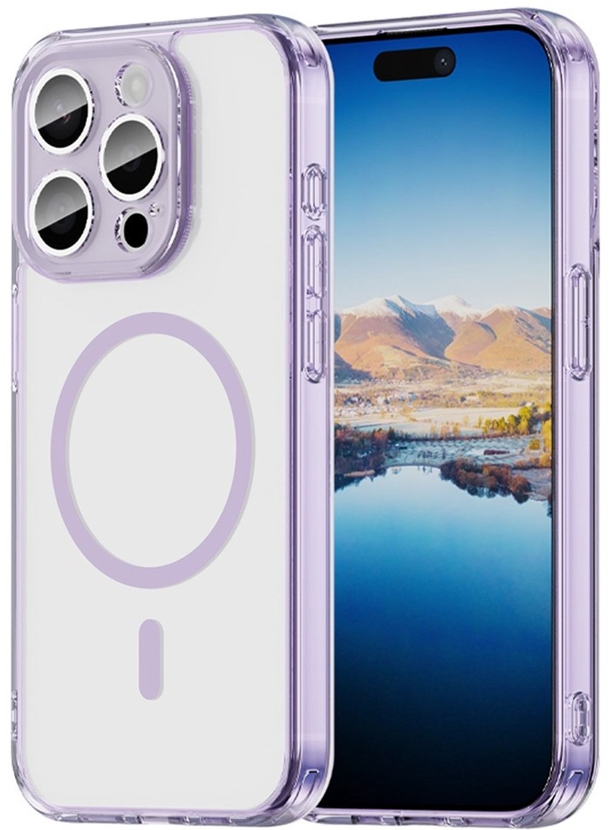 Coverup Hoesje - Geschikt voor iPhone 15 Pro Hoesje - Coverup Clear TPU Back Cover - MagSafe Compatible - Paars