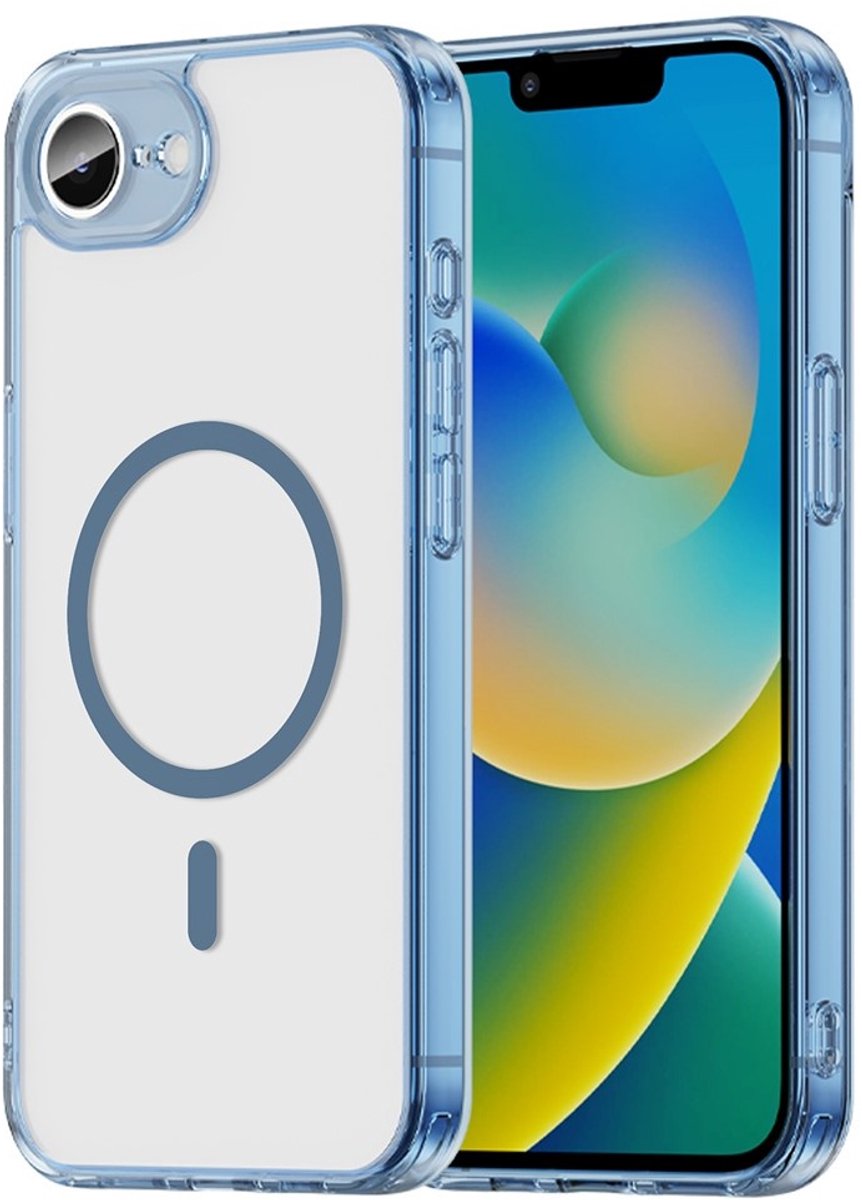Coverup Hoesje - Geschikt voor iPhone 16e / 17e Hoesje - Coverup Clear TPU Back Cover - MagSafe Compatible - Blauw