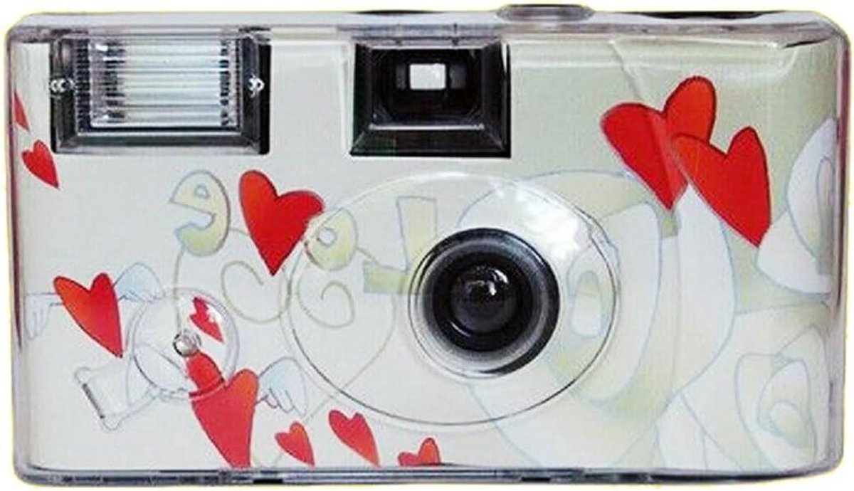 Wegwerpcamera Set - Vliegende Harten - Feestelijke Foto's Maken - Inclusief Film - 2 Stuks - Multicolor
