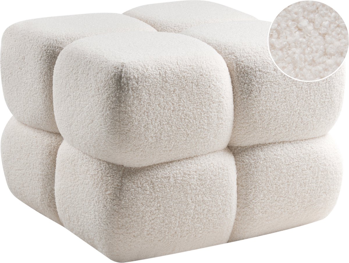 CALIENTE - Poef - Gebroken wit - Bouclé