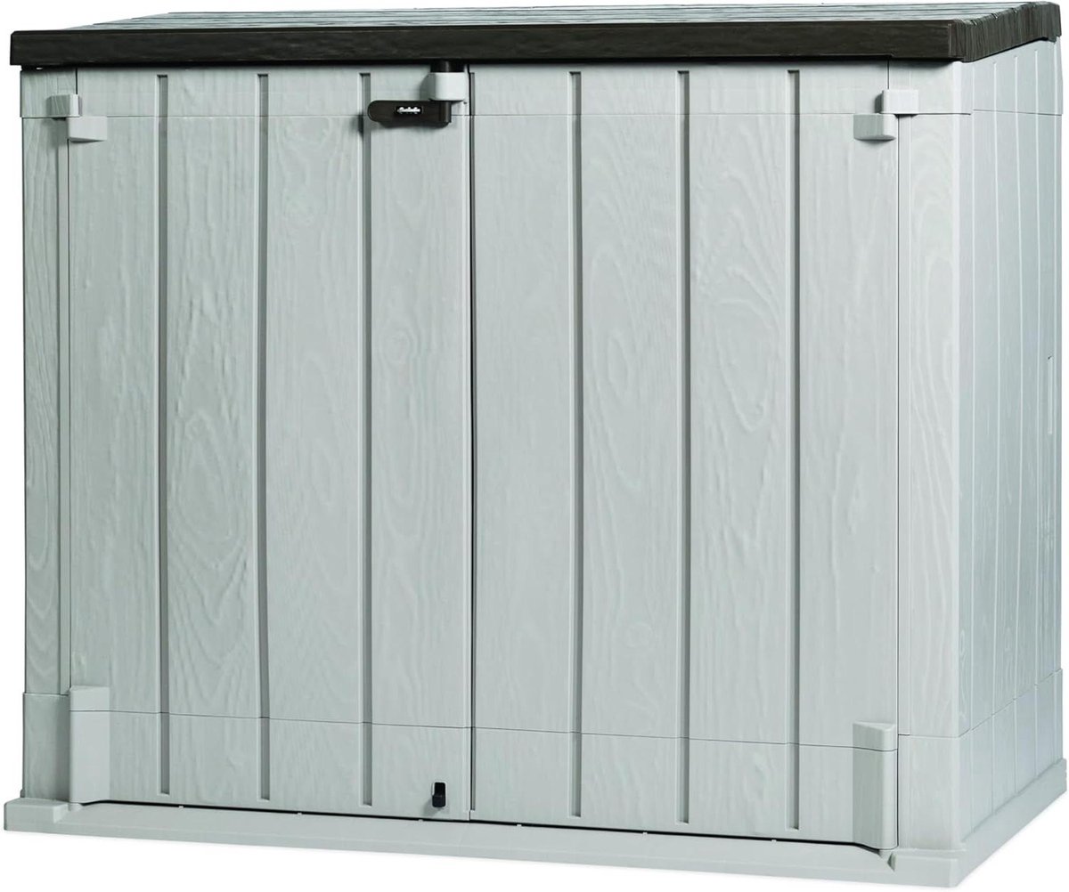 Opbergbox Tuin - Schuur Opbergkast - Buiten Spullen Opbergen - Houtlook Design - 1270 Liter - Taupe Bruin