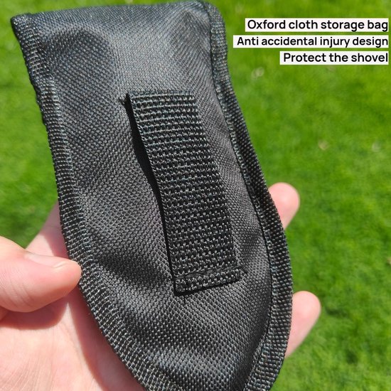 1 stuk - Opvouwbare schep - Roestvrijstalen schep - Mini lichtgewicht campingschep - Inclusief opbergtas van Oxford-stof - Geschikt voor tuinieren, wandelen, strand, graafwerkzaamheden in de buitenlucht (zilver) — afbeelding 3