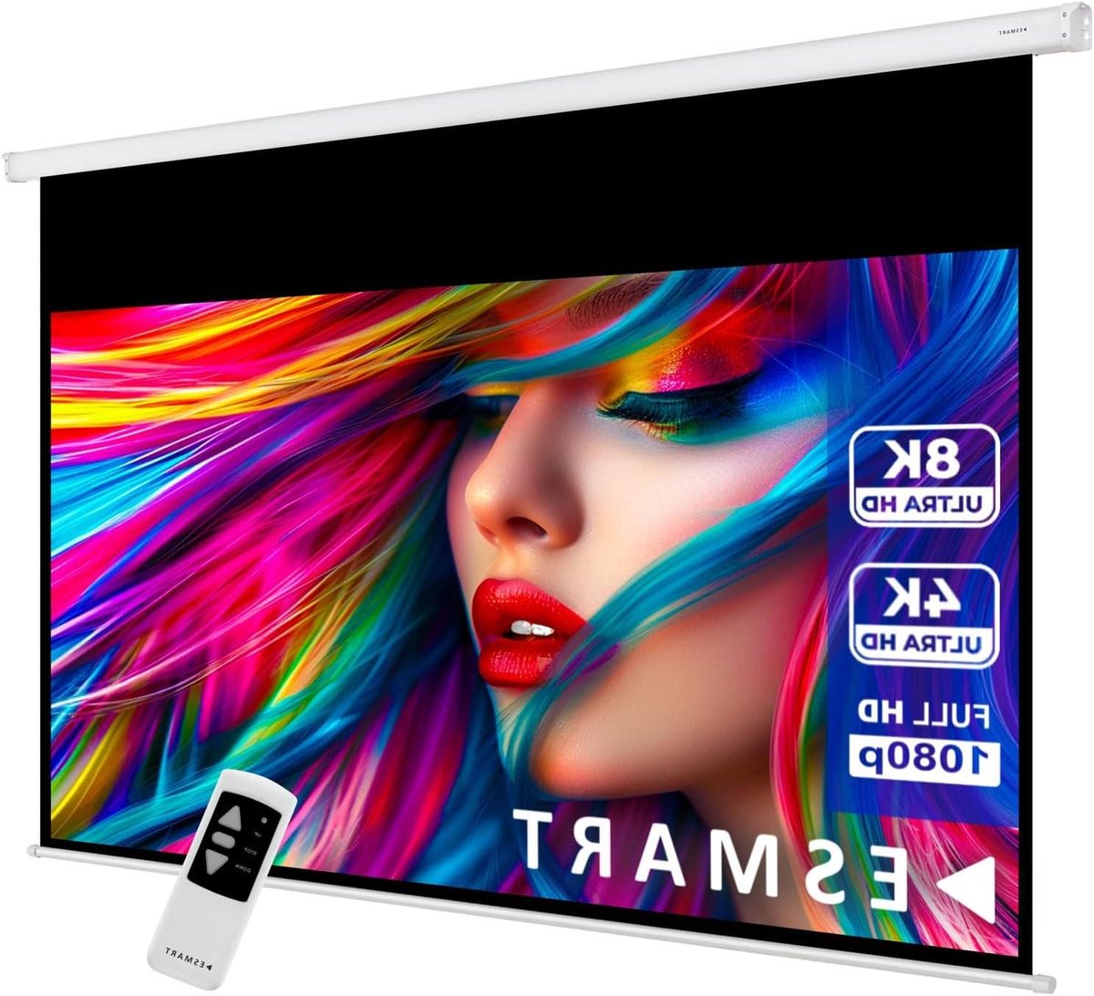 Gemotoriseerd Projectiescherm - Elektrisch Scherm - Thuisbioscoop Creëren - Programmeerbare Afstandsbediening - 265 x 150 cm - Grijs
