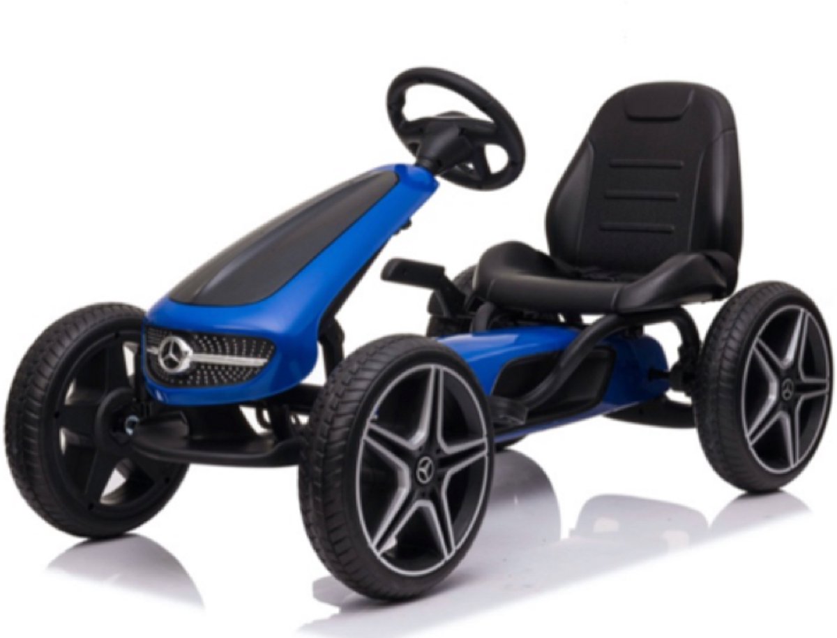 Mercedes Skelter 3 tot 7 jaar – Go Kart met Claxon – Kindervoertuig met Verstelbaar Zadel, EVA-Wielen & Handrem - Blauw