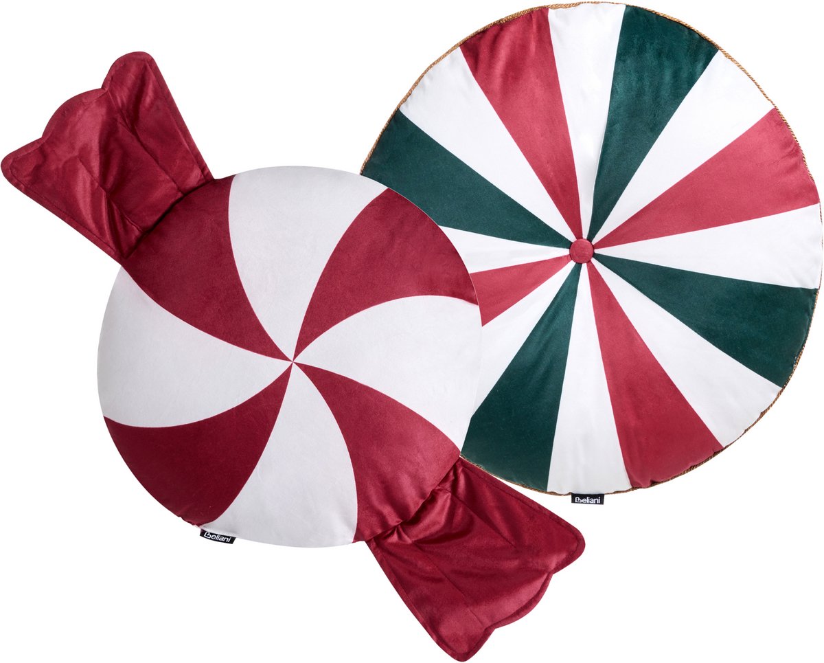 Beliani TWIRL TREATS - Sierkussen set van 2 - Meerkleurig - Fluweel Wit