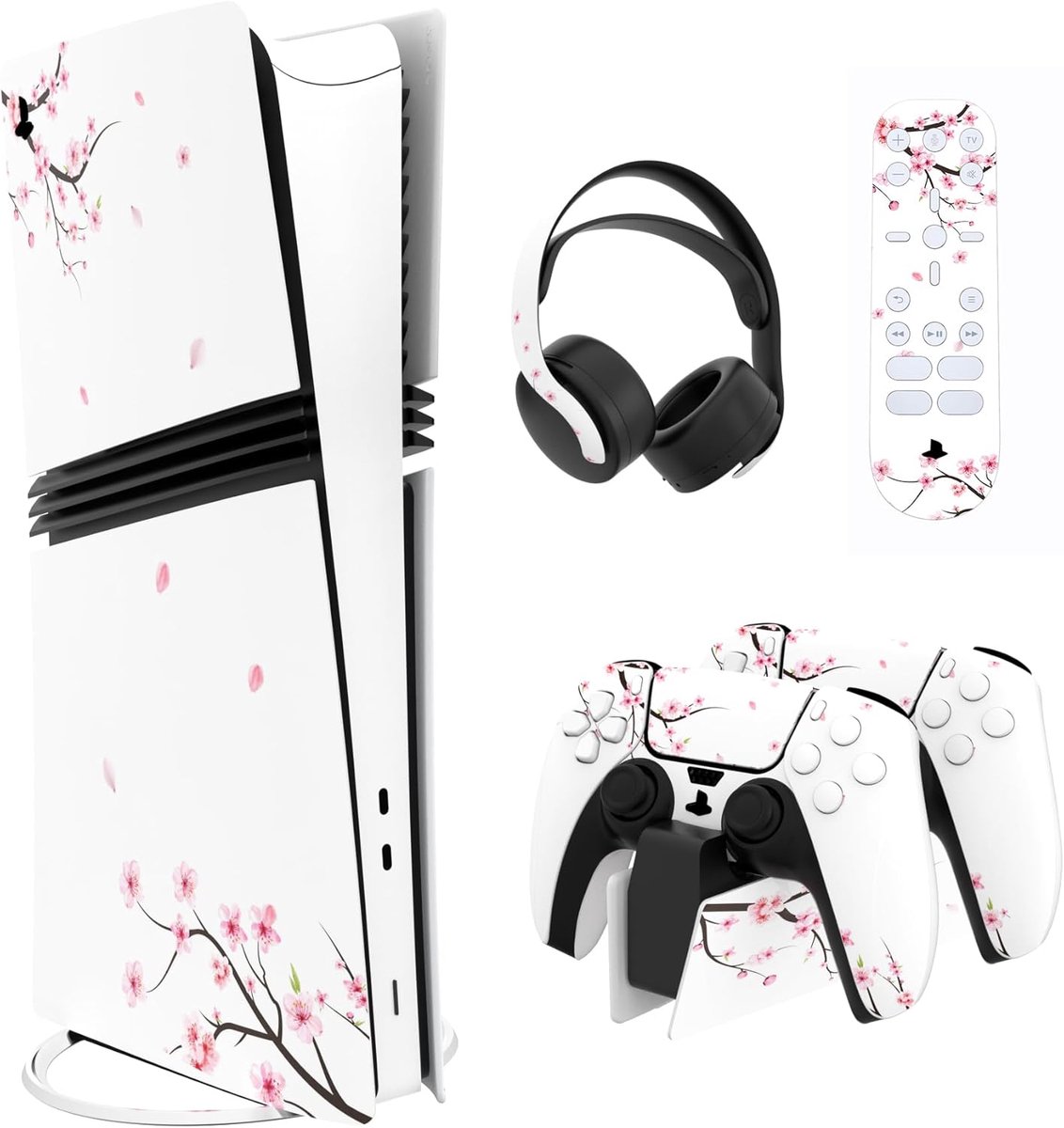 Thijox - PlayVital Full Set Skin Stickers voor PS5 Pro Console Digital & Disc - Vinyl Decal Wrap Accessoires voor PS5 Controller, Headset, Oplaadstati