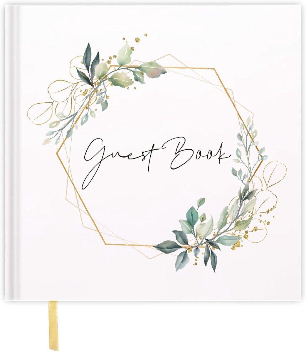 Gastenboek doop & communie - goudfolie album - eucalyptus design - perfecte herinneringen vastleggen - SnelShoppen