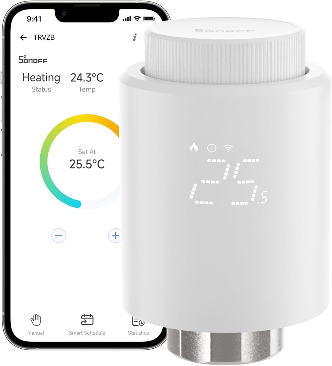 Thijox - Slimme Thermostatische Radiator Ventiel, Zigbee 3.0 Thermostaat met App Functionaliteit, Compatibel met Alexa en Home Assistant, Energiezuini