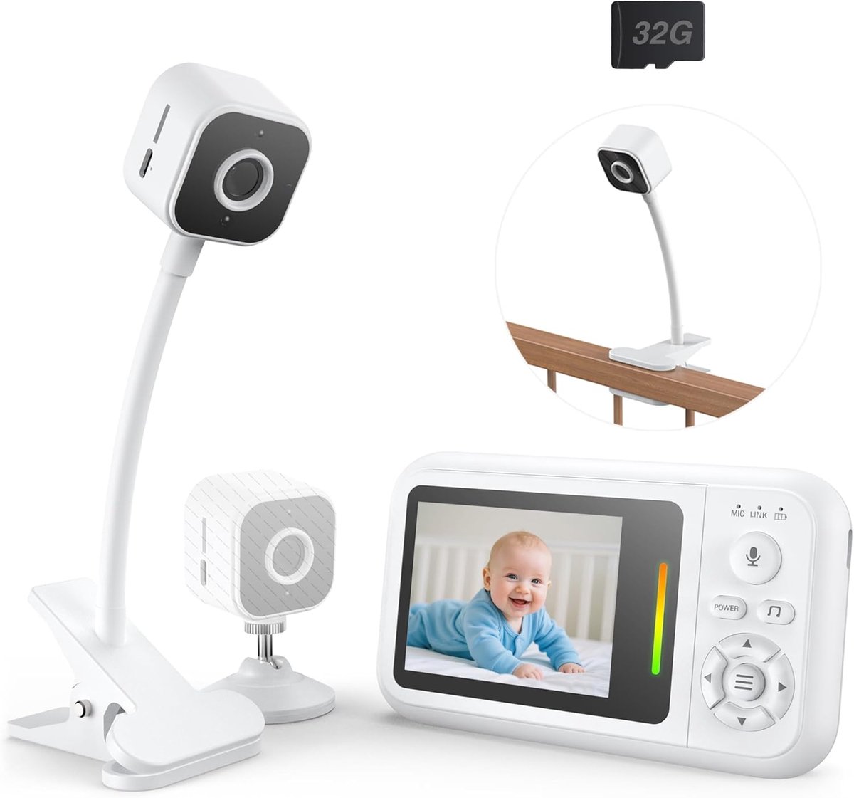 Thijox - Babyfoon met Camera en Nachtzicht, Temperatuuralarm, 2,4G Draadloze Verbinding, Ideaal voor Baby's, Kinderen en Ouders, Veiligheid en Comfort