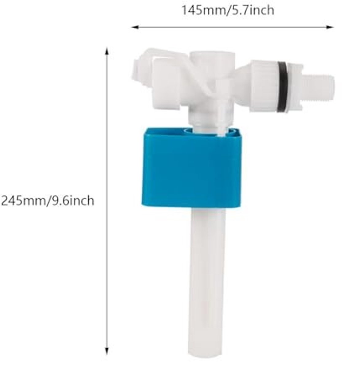 Dailygoods- Inlaatklep G 1,27 cm - Zijdelingse Inlaatklep - Messing/ABS - Horizontaal Inlaatventiel - Goede Afdichting - Totale Hoogte 245 mm - Toiletventiel