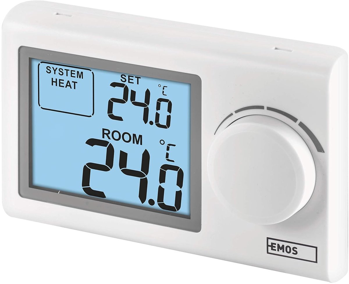SnelShoppen - Digitale Kamerthermostaat met LCD-display - Handmatig Bedraad - Verwarmings- en Koelsystemen - Temperatuurregeling 5-35 °C - Opbouwmonta