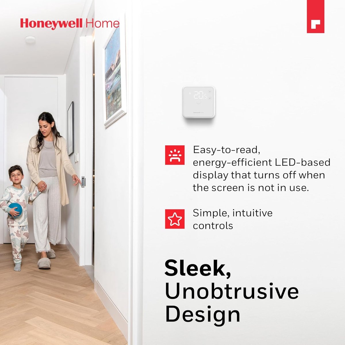 Thijox - Honeywell Home DT3 Bedrade Thermostaat - Ruimtethermostaat voor Verwarmingsregeling - Energiezuinige LED - Wit - Eenvoudig in Gebruik - Moder – foto 4