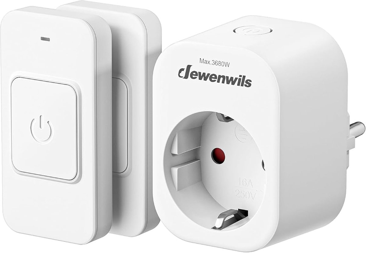 SnelShoppen - Draadloze Stopcontacten Set met Afstandsbediening - 3680 W - 2 Afstandsbedieningen - Magnetische Schakelaar - 30 m Bereik - Voor Lampen