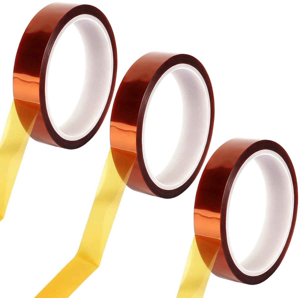 3 Rollen 20mm x 33m Hittebestendige Tape voor Sublimatie, Isolatie en Elektronica - Hoge Temperatuur Adhesieve Tape voor Circuitborden en Warmteoverdracht