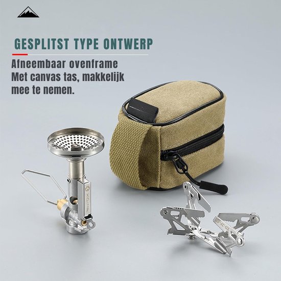 Camping Gasstel - 2F Draagbaar Campinggasstel Ultralicht Backpack - Kooktoestel - Zilver - 9cm x 9cm x 9cm — afbeelding 2