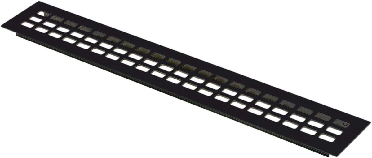Ventilatierooster - Luchtgitter Meubel - Meubelventilatie - Eenvoudige Steekmontage - 400 x 60 mm - Zwart