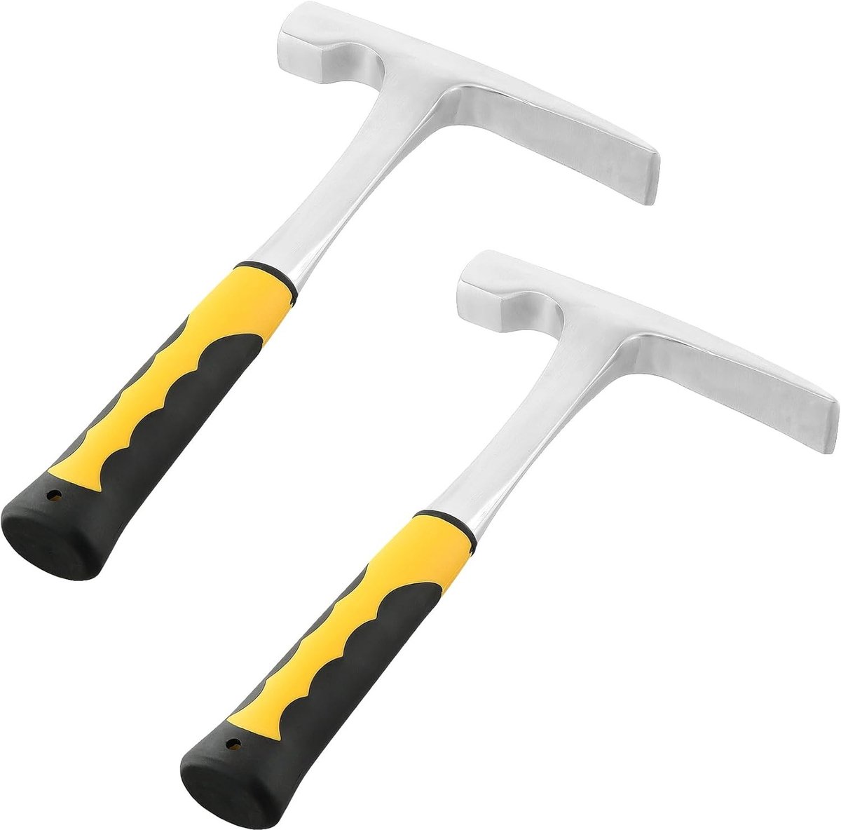 Geologie Hamer Set van 2 Stuks, 24oz Flat Head Hamer met Antislip Handvat voor Mijnbouw en Steenbewerking