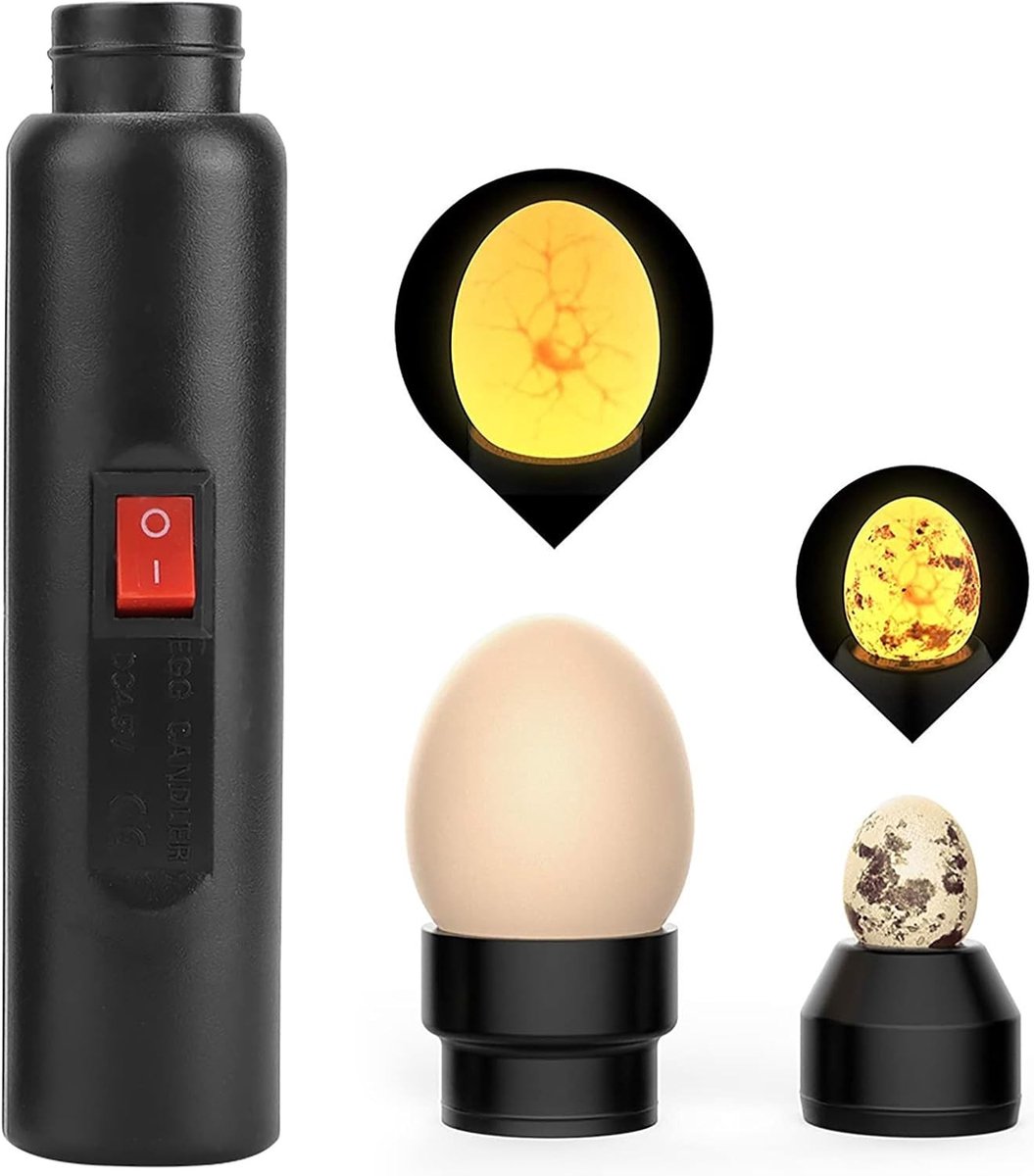 Professionele Eiertester met Heldere LED-verlichting voor Kippen, Kwartels en Eenden - Draagbare Eicandler voor Nauwkeurige Eiwitcontrole