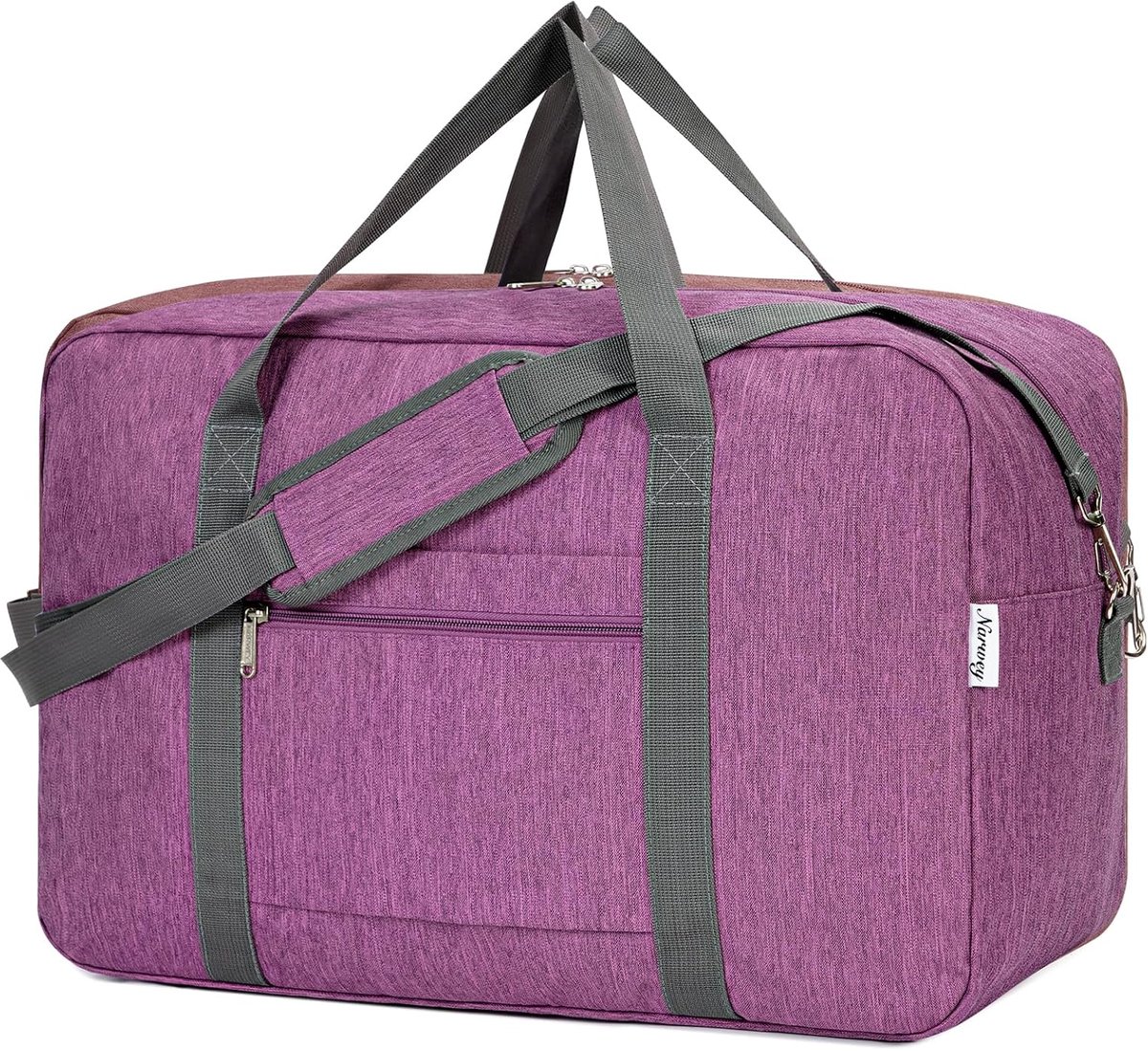Thijox - Opvouwbare Carry on Bag 56x45x25 - Reis Duffle Bag Packable Bagage voor Vrouwen en Mannen - 40L Donkerviolet met Schouderband