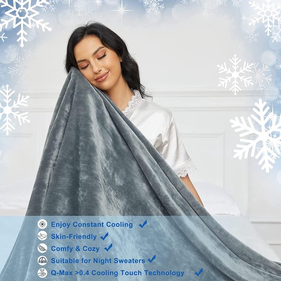 Thijox - Uplayteck Omkeerbare Comfort Koeldeken voor Hot Sleepers - Dubbelzijdige Koeldekens - Japanse Arc-Chill Q-Max>0.4 - Ideaal voor Warme Slapers van Thijox — afbeelding 2