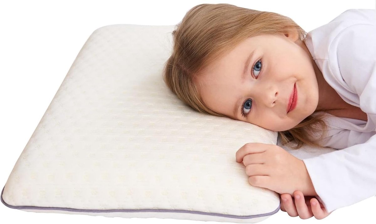 SnelShoppen - Hoofdkussen voor Kinderen, Hypoallergeen Nekbeschermingskussen van Memory-schuim, Ergonomisch en Ondersteunend, Ideaal voor Slapen, Kleu