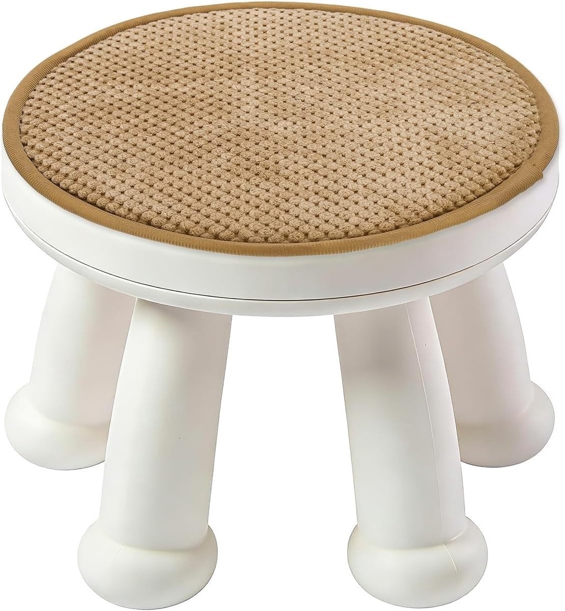 Rond Zitkussen voor Kruk 25,4 x 25,4 cm met Antislip en Elastische Riemen voor Keukenstoelen en Barkrukken in Kaki Kleur