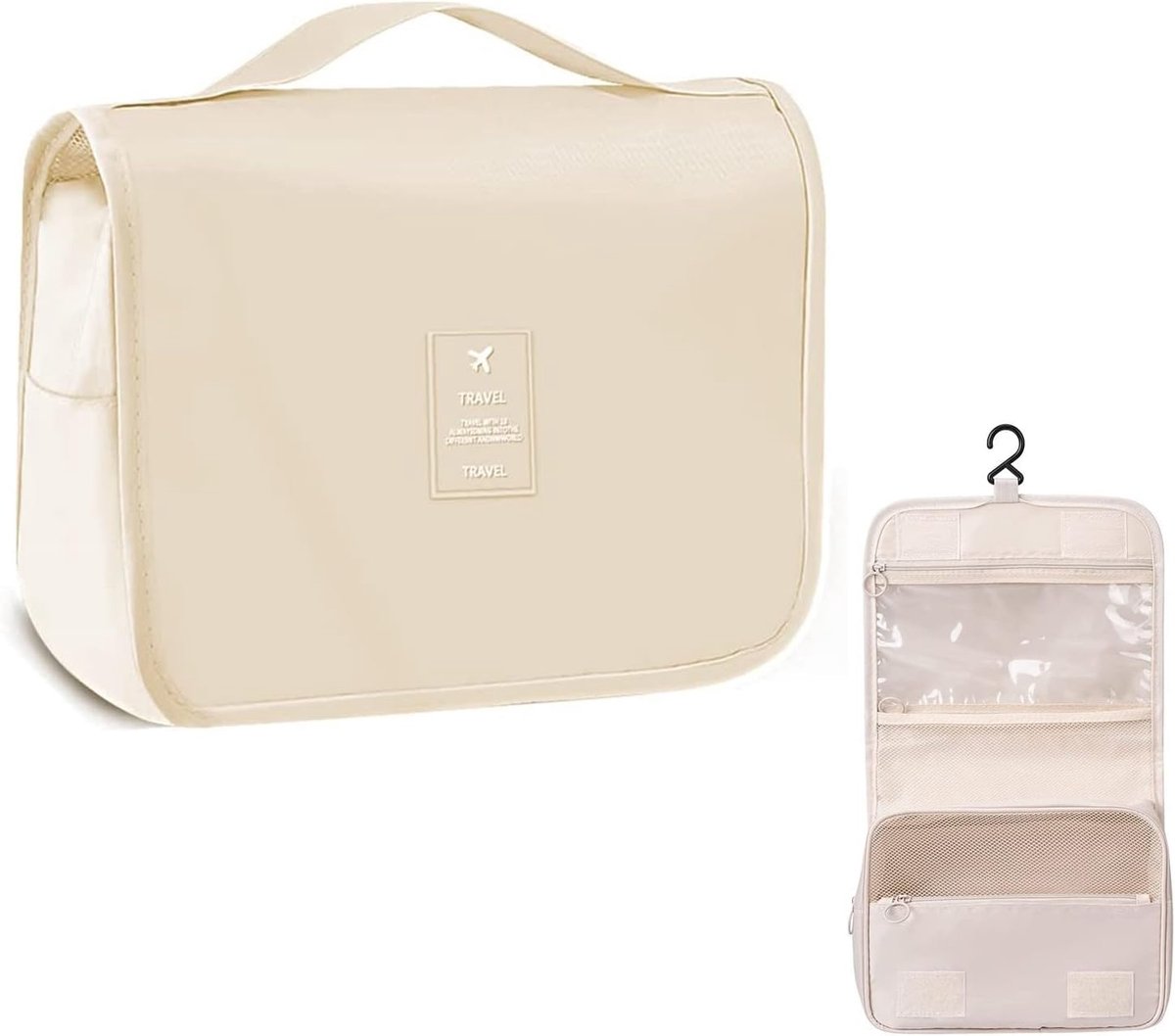 Thijox - Toilettas om op te hangen, waterdichte cosmeticatas, grote capaciteit organizer voor reizen, sport, zaken en vakantie, opvouwbaar, Roze, Mini