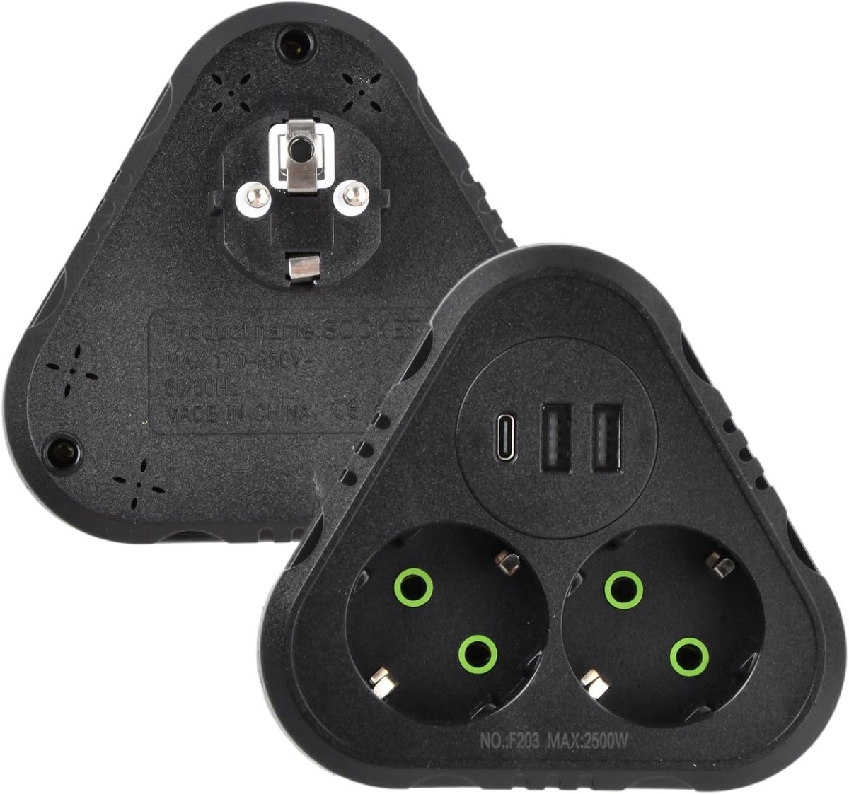 Snellader, intelligent stopcontact en stekkerdoos met USB C, meervoudig stopcontact voor keuken en kantoor - ShopVlot