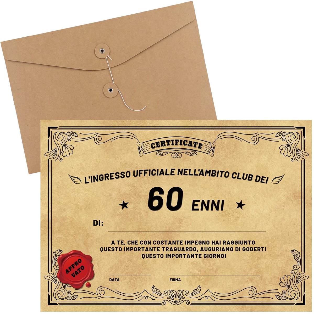 Inovra- Wenskaart 60e Verjaardag - Hoogwaardige Kaart - Cadeau-idee - Humoristische Wensen - A4-formaat - Inclusief Envelop - Verjaardagskaart