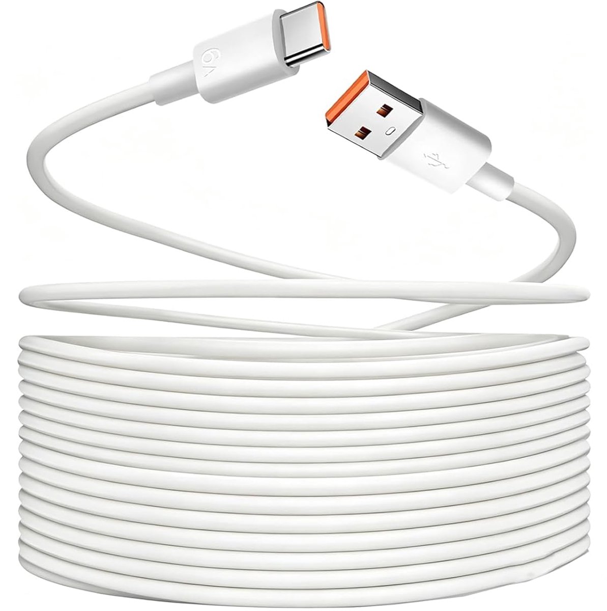 Thijox - USB C-kabel 10 m Type C Oplaadkabel - 6A/66W Snel Opladen - Voeding Stroomkabel voor Bewakingscamera's - Ideaal voor Veiligheid en Flexibilit