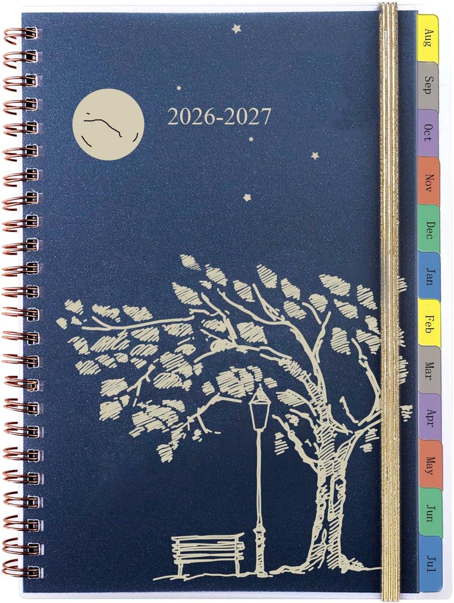 SnelShoppen - Kalender 2026/2027, A5 Weekplanner met Gekleurde Tabs, Notities, Contacten, Insteekvak, Spiraalbinding, Schoolagenda 2026/27 (aug 2026 -