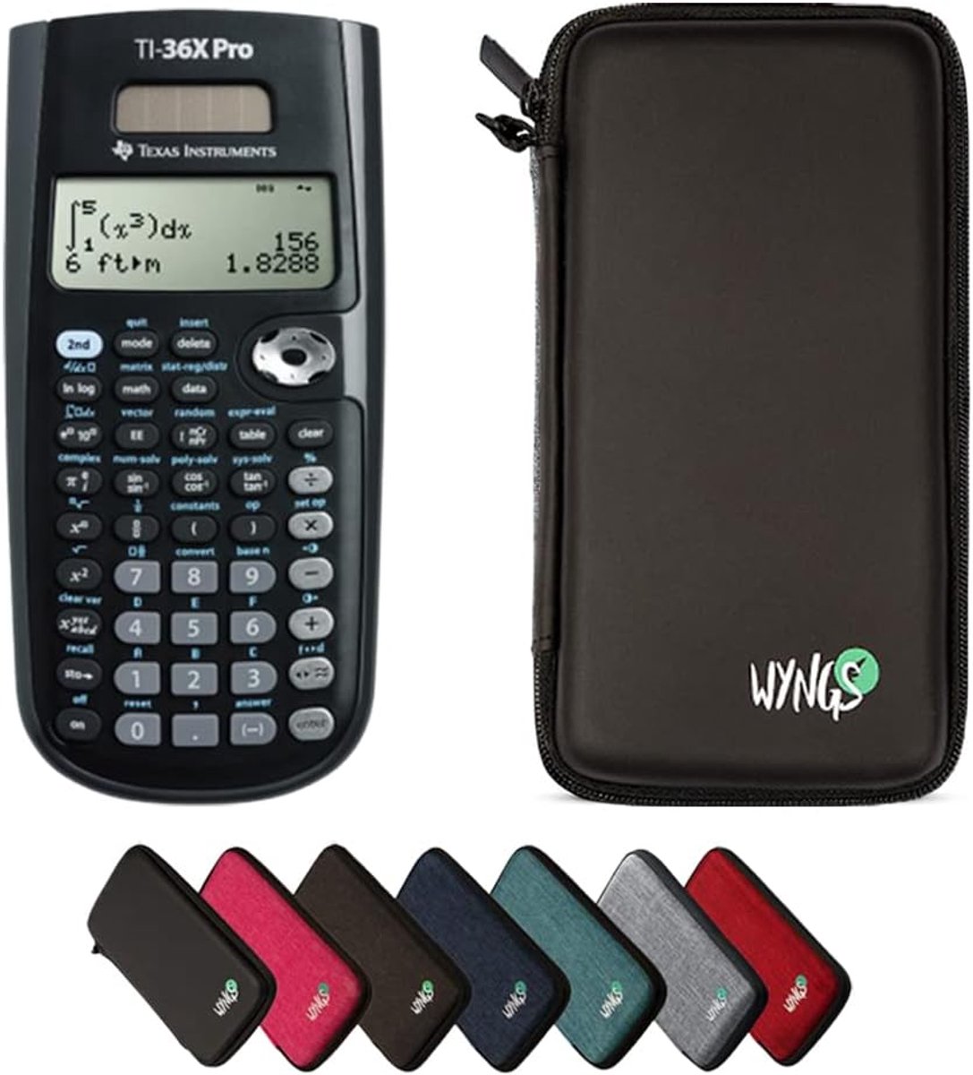 SnelShoppen - CALCUSO Basisset Zwart met Rekenmachine TI-36X Pro MultiView - Beschermhoes - Robuuste Harde Behuizing - Perfecte Pasvorm - Ideaal voor
