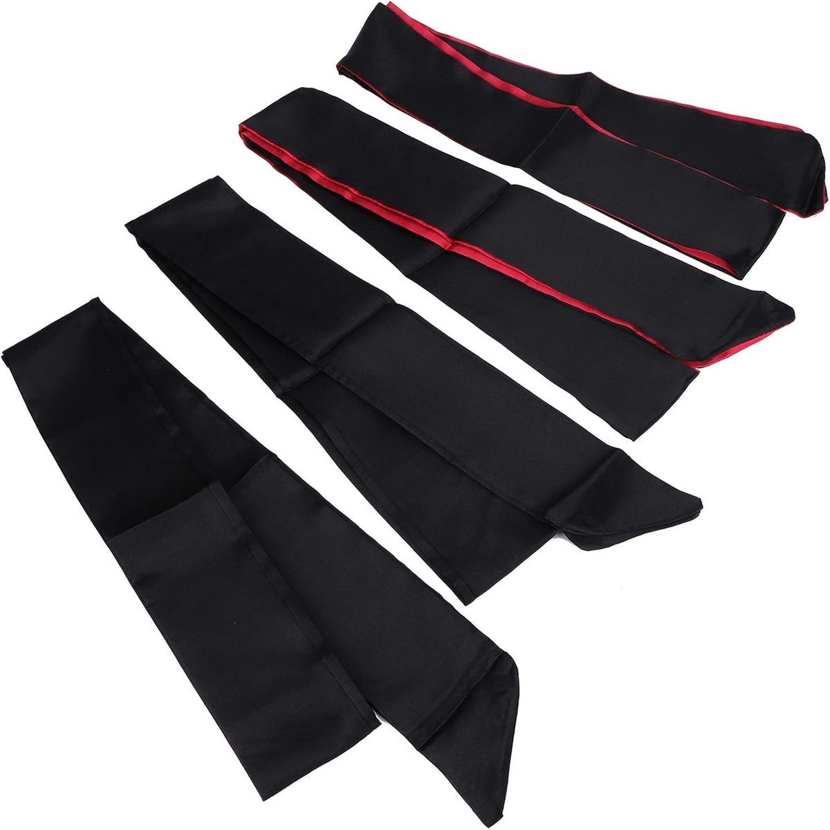 Luxueuze 4-delige Zijde Oogbedekking Set voor Valentijnsdag - Comfortabele Oogmasker en Blinddoek van 150 cm voor Ontspanning en Slaap
