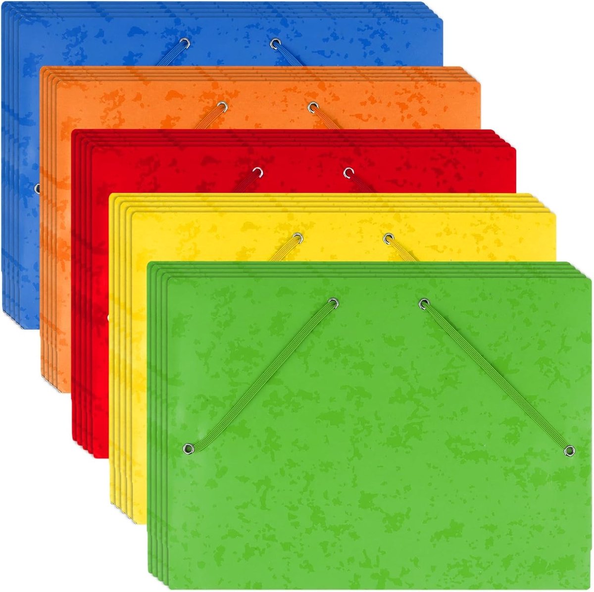 20 stuks A4-documentenportefeuilles in diverse kleuren, kantoormappen met veilige sluiting en duurzame kwaliteit voor optimaal papierbeheer