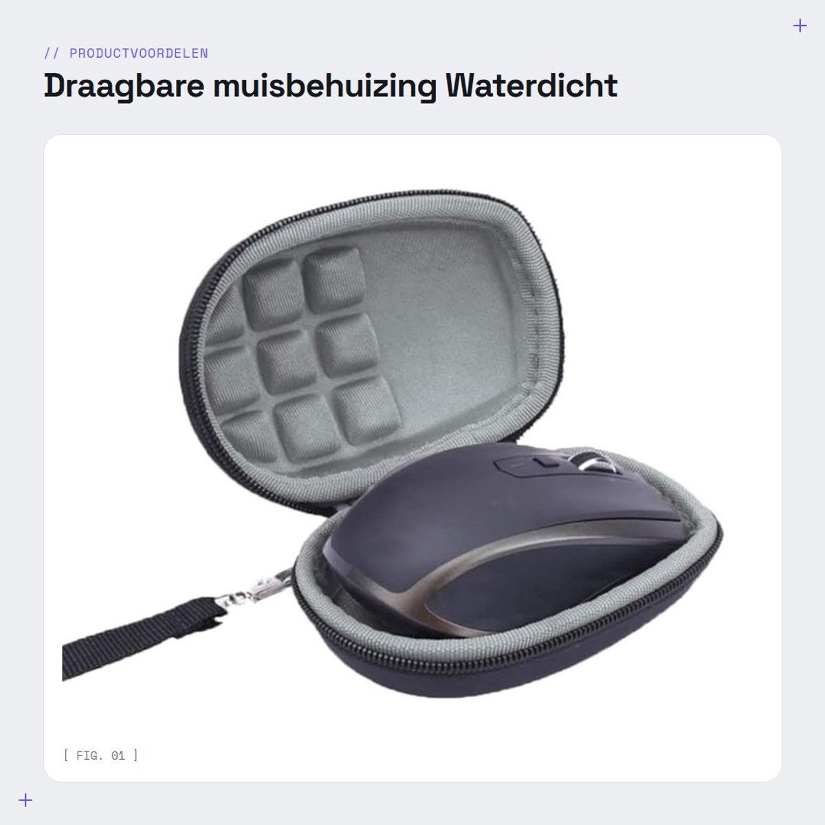 Dailygoods- Muisbehuizing Waterdicht - Draagbare Opbergkoffer - Anti-val Hoes - Zacht Schuim - Geschikt voor Logitech MX Anywhere 2S - Luxe Design